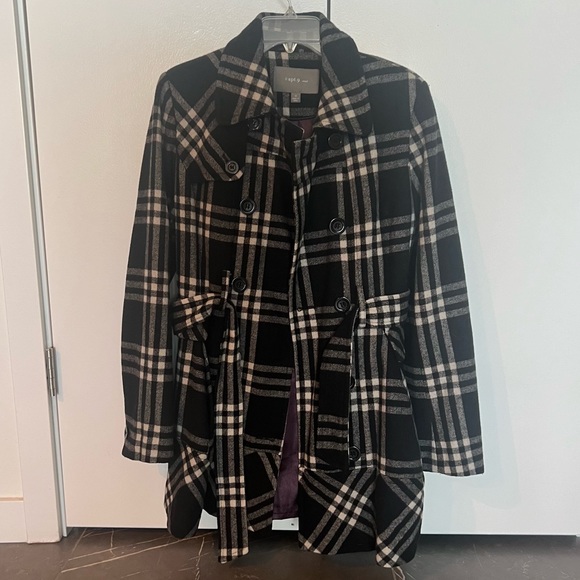 Plaid Wool Coat - Picture 1 of 4